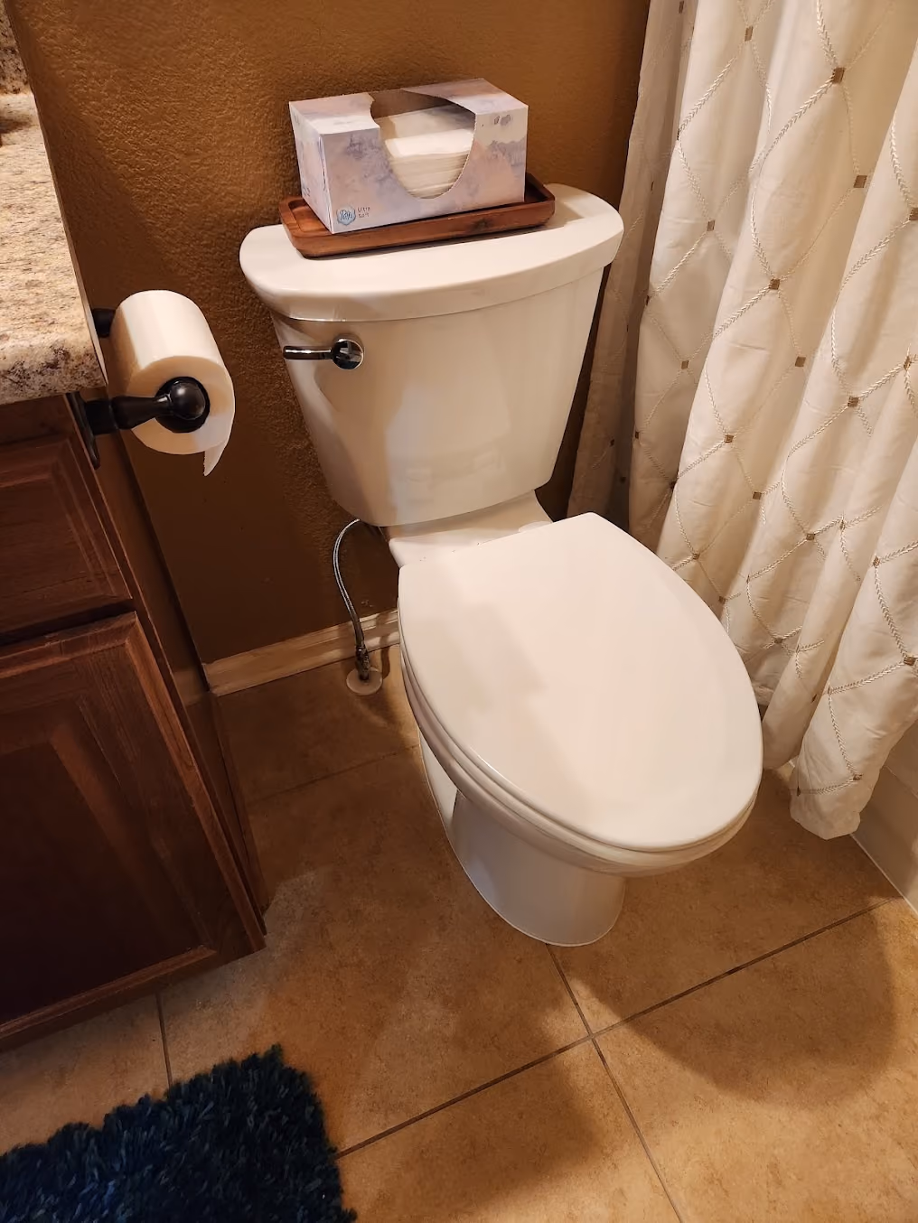 A toilet with a new supply line